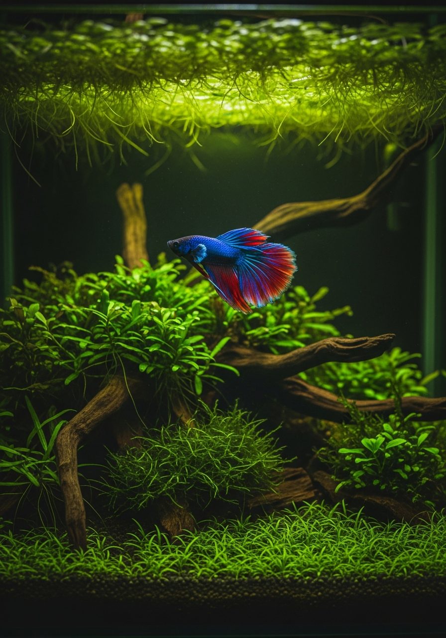 Nano planted tank with betta